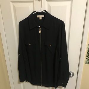 Michael by Michael Kors black sheer top